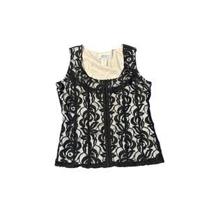Vintage e.k. designs women Black nude corset blouse lace size small sp